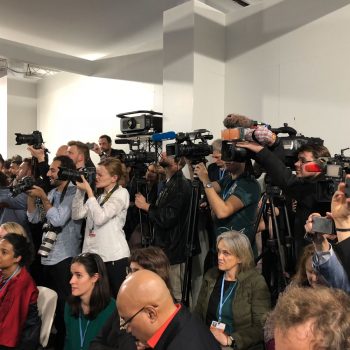 International media with cameras